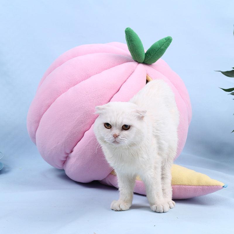 Cozy Pumpkin Pet Cuddle Cave - The Perfect Winter Retreat For Your Furry Friend-3