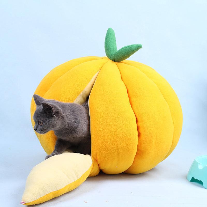 Cozy Pumpkin Pet Cuddle Cave - The Perfect Winter Retreat For Your Furry Friend-2